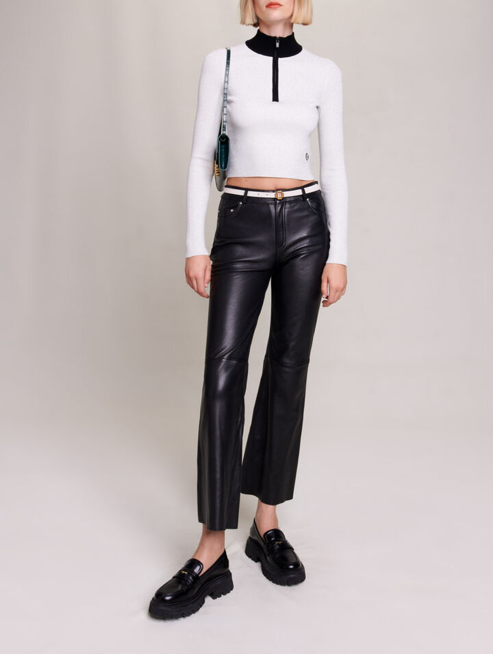 Pull court en maille fantaisie