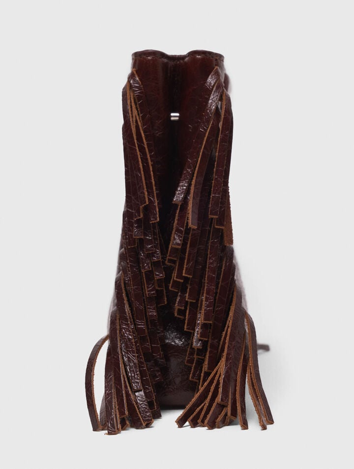 Sac M mini en cuir craquelé
