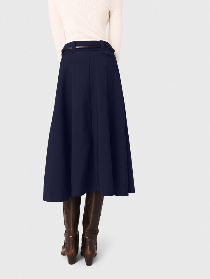 Jupe longue en coton avec ceinture 