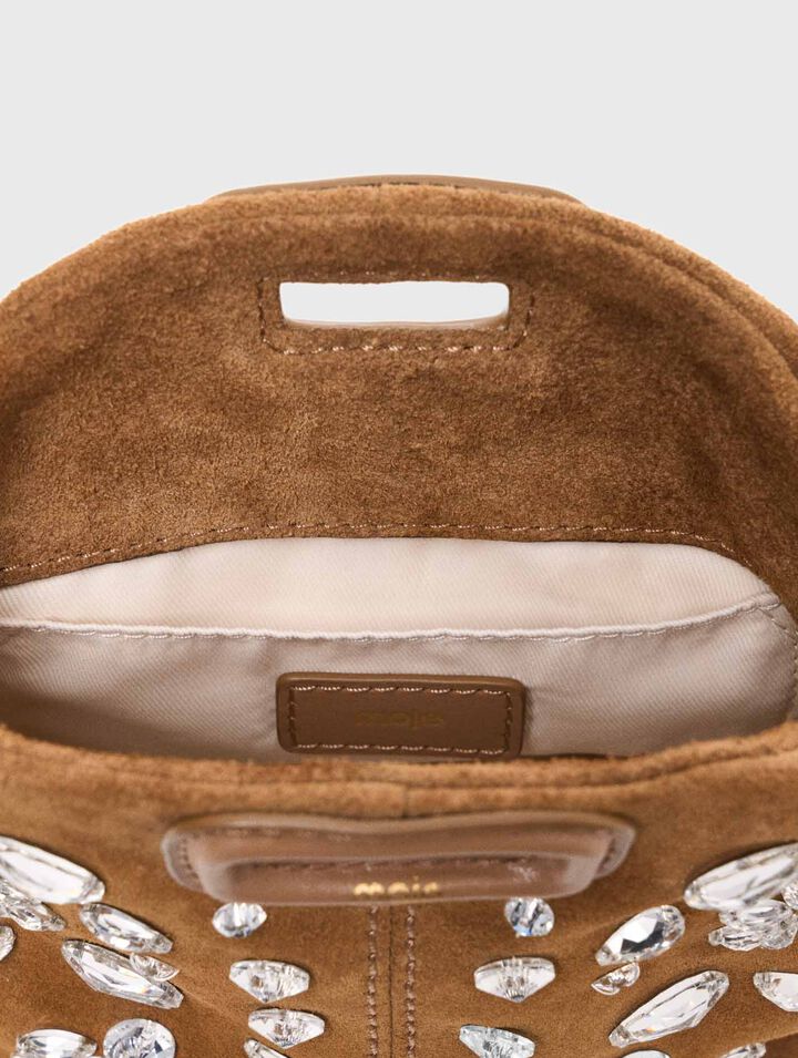 Sac Miss M micro en suède à strass