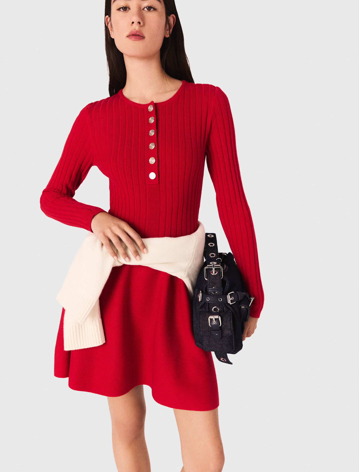 Robe en maille avec jupe évasée