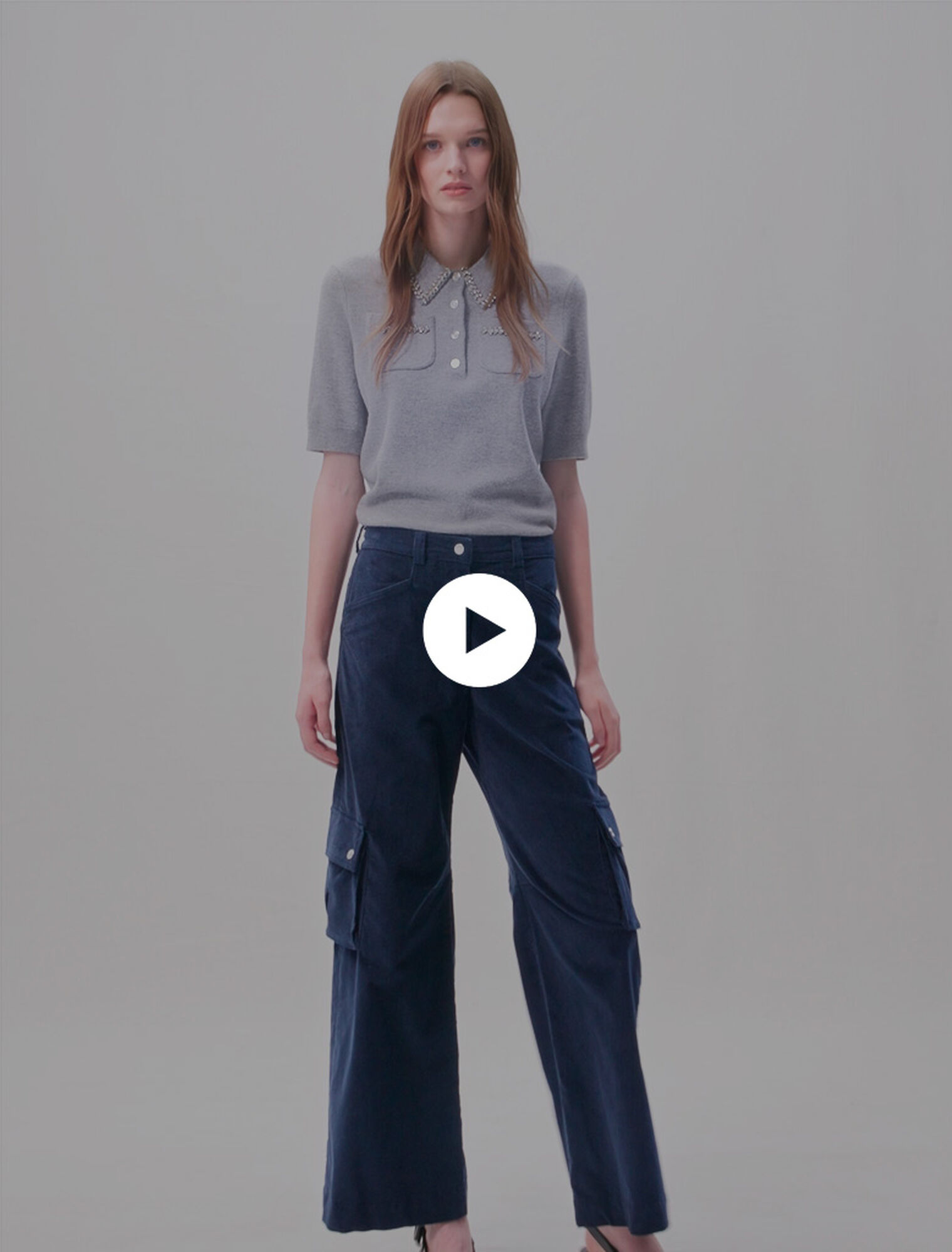 Pantalon cargo en velours