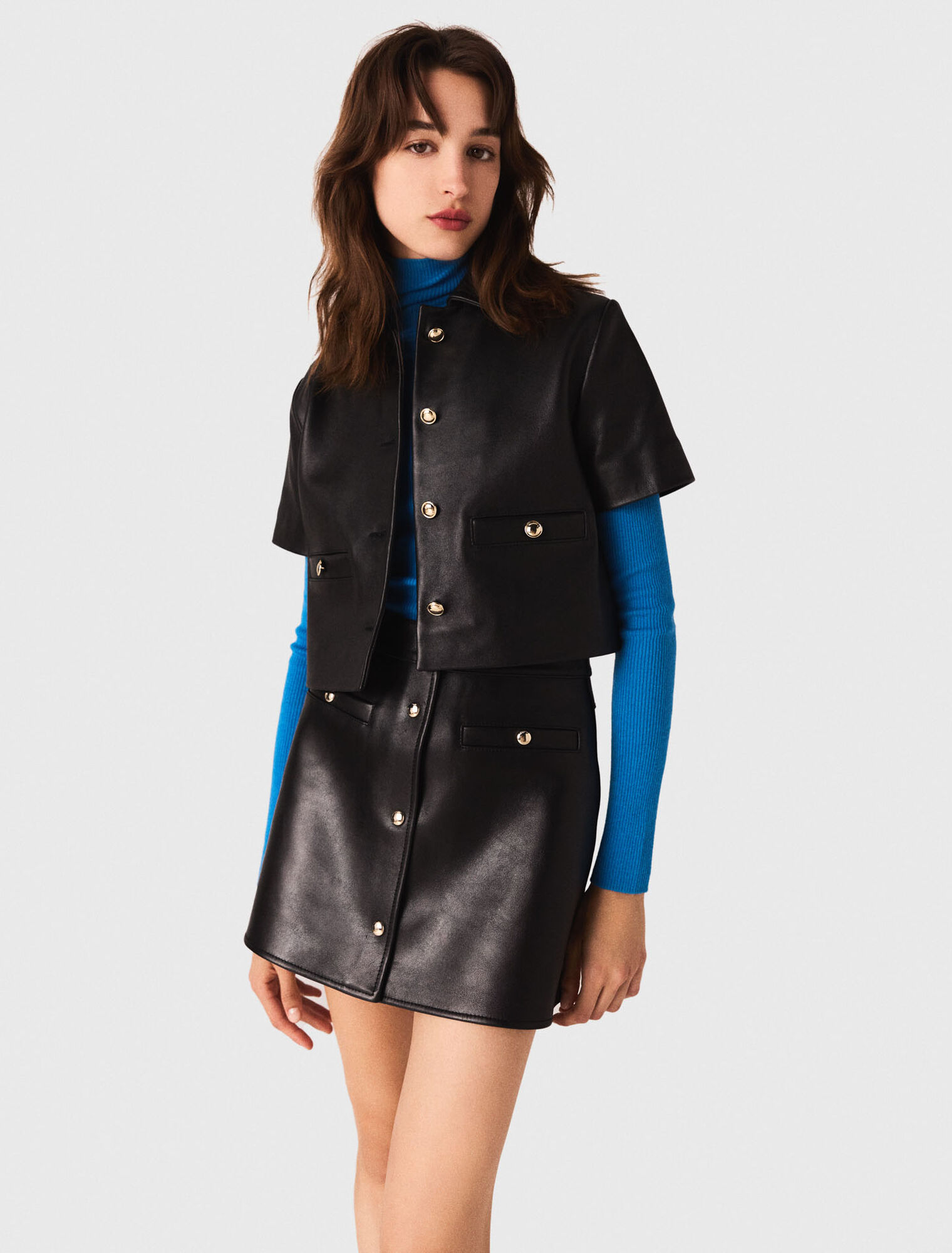 Veste courte en cuir