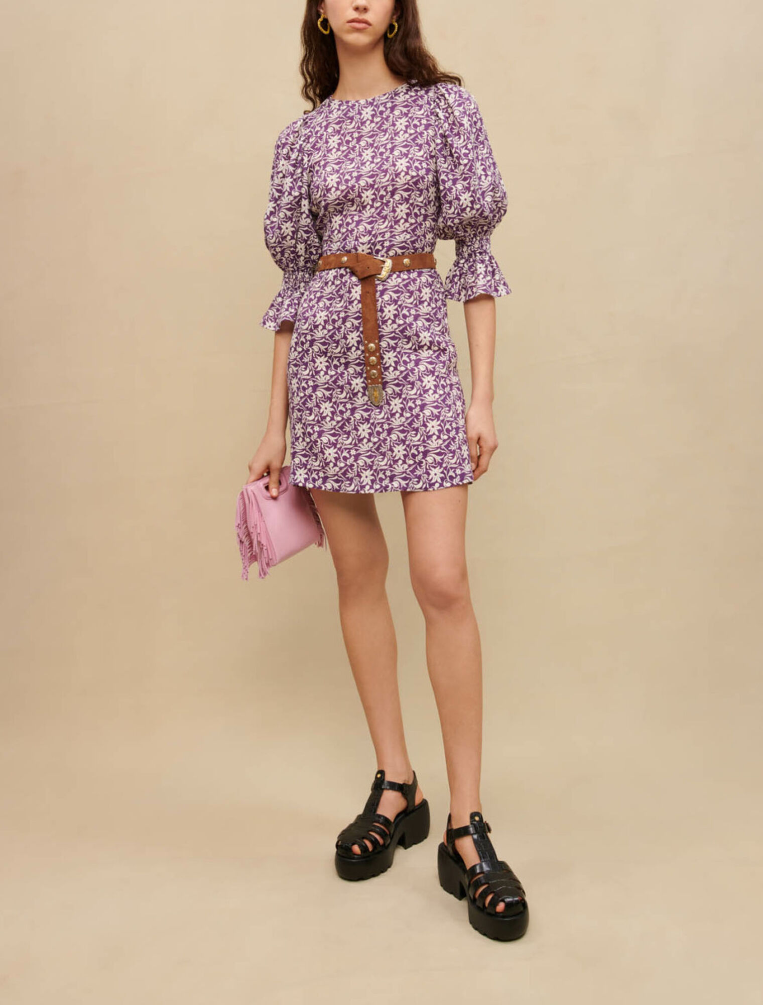 Robe courte imprimé fleuri