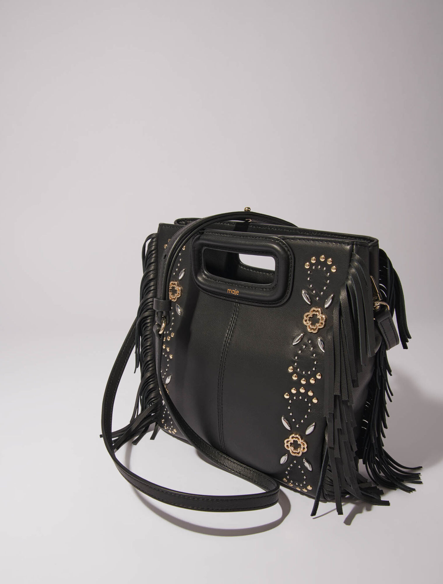 Sac M en cuir à studs