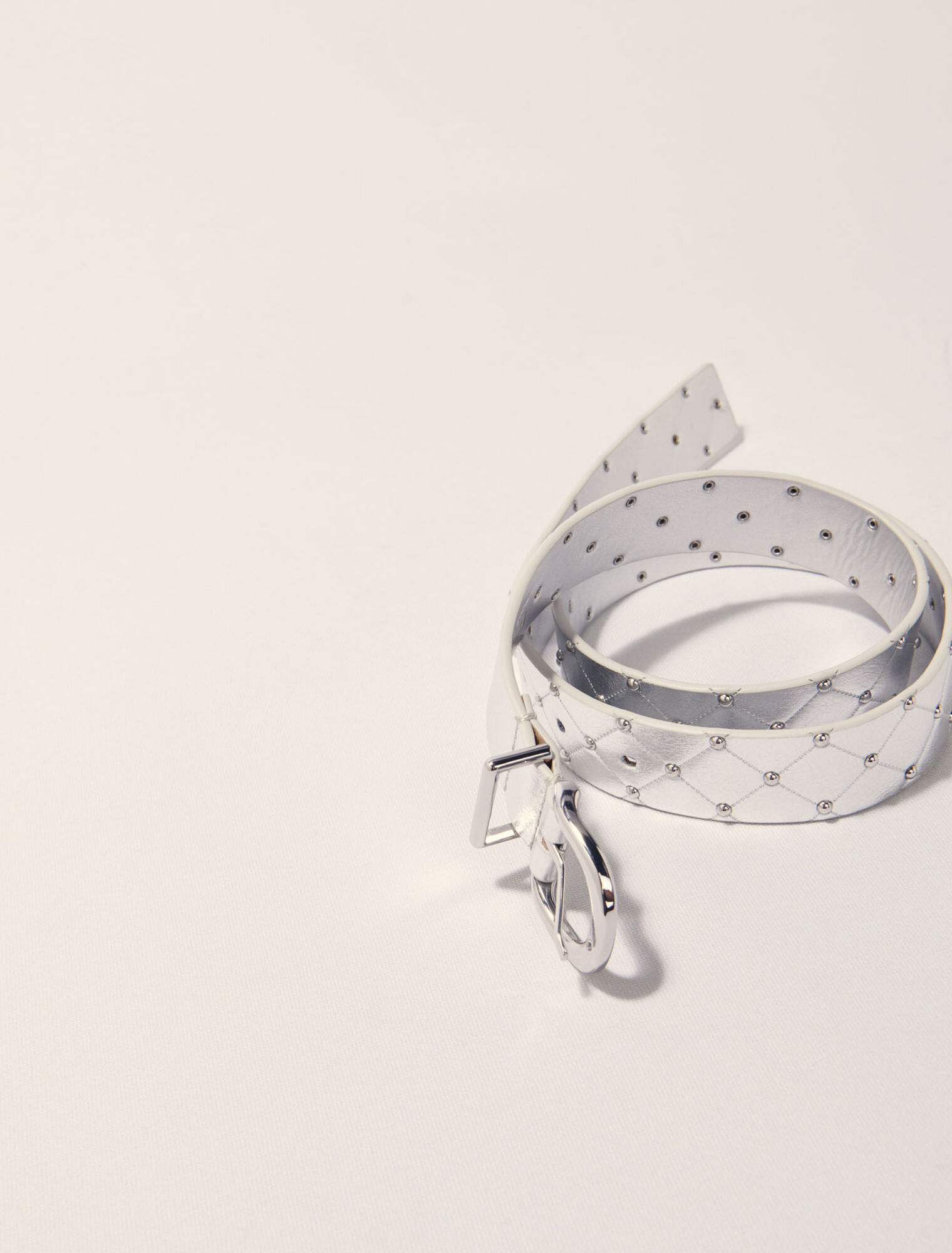 Ceinture en cuir métal matelassé