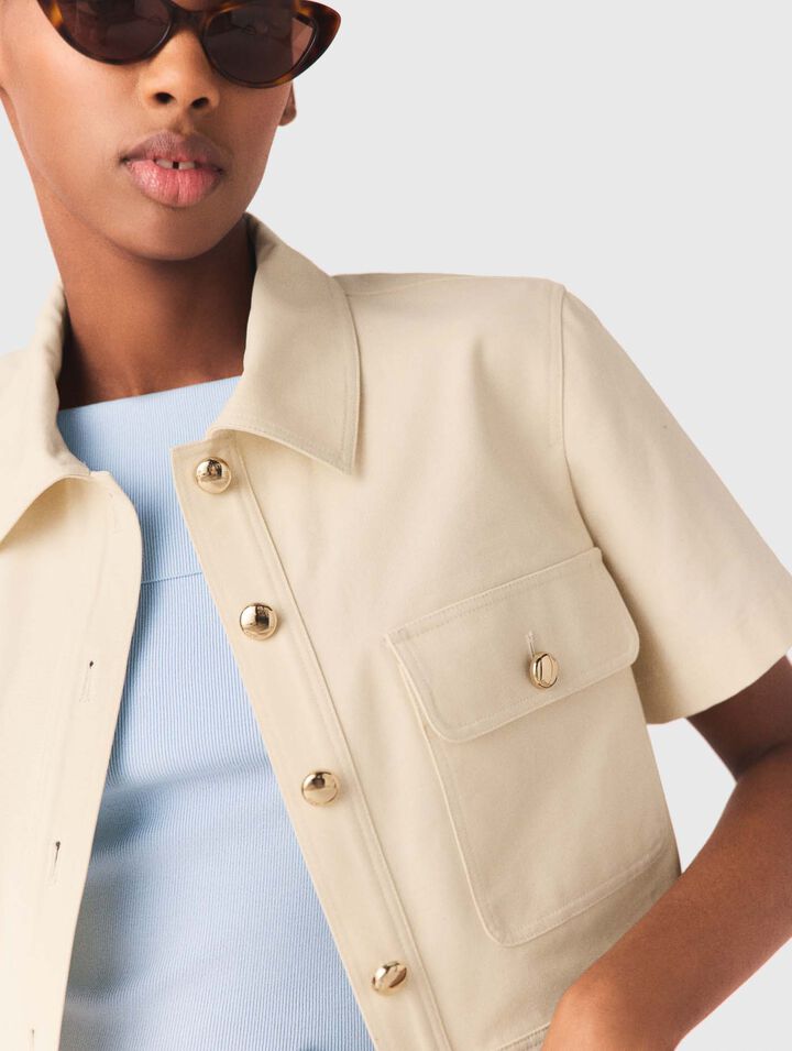 Veste courte &agrave; manches courtes