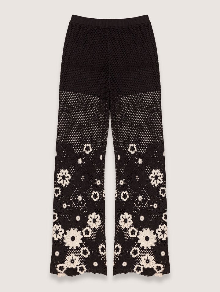 Pantalon en crochet floral