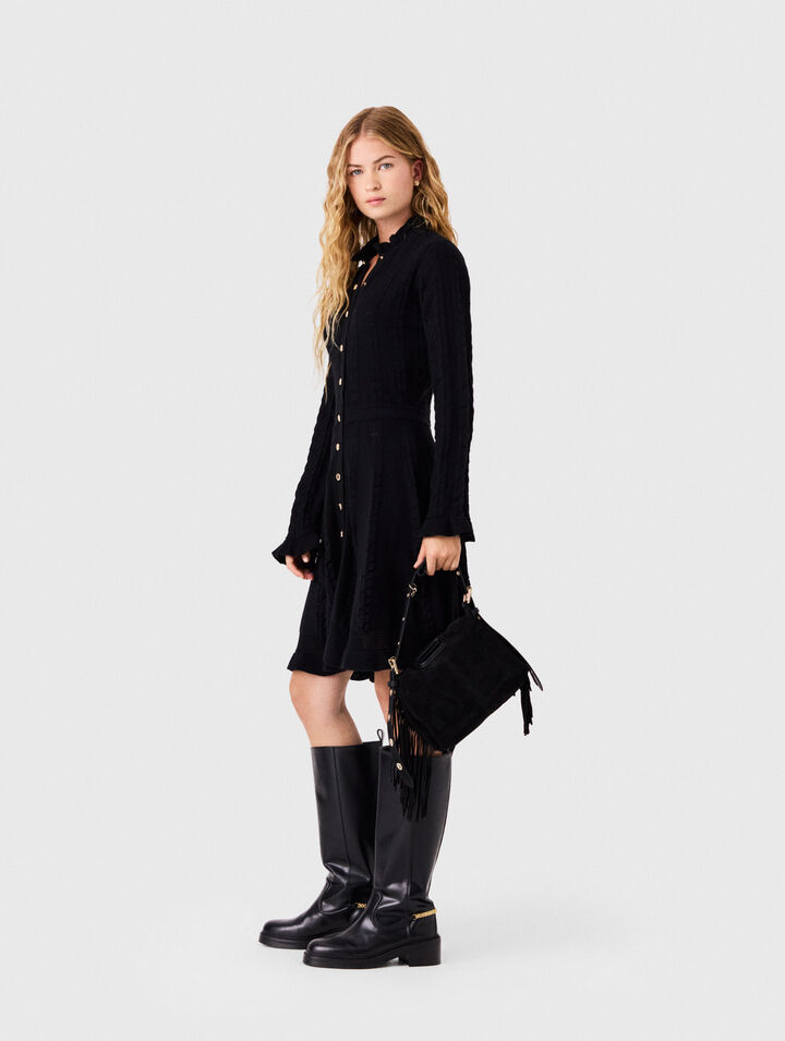 Robe courte en maille avec boutons