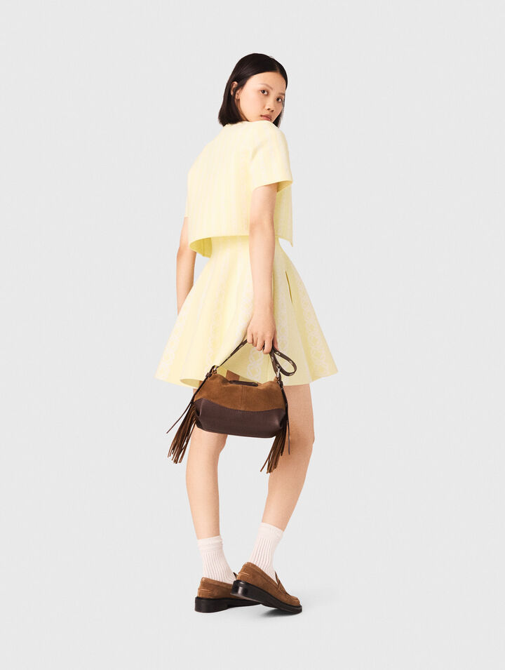 Cardigan court en maille jacquard