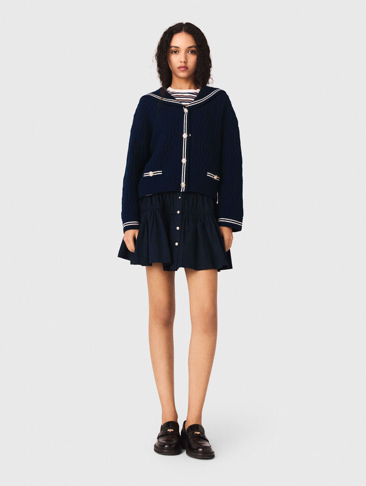 Cardigan torsad&eacute; avec col bateau