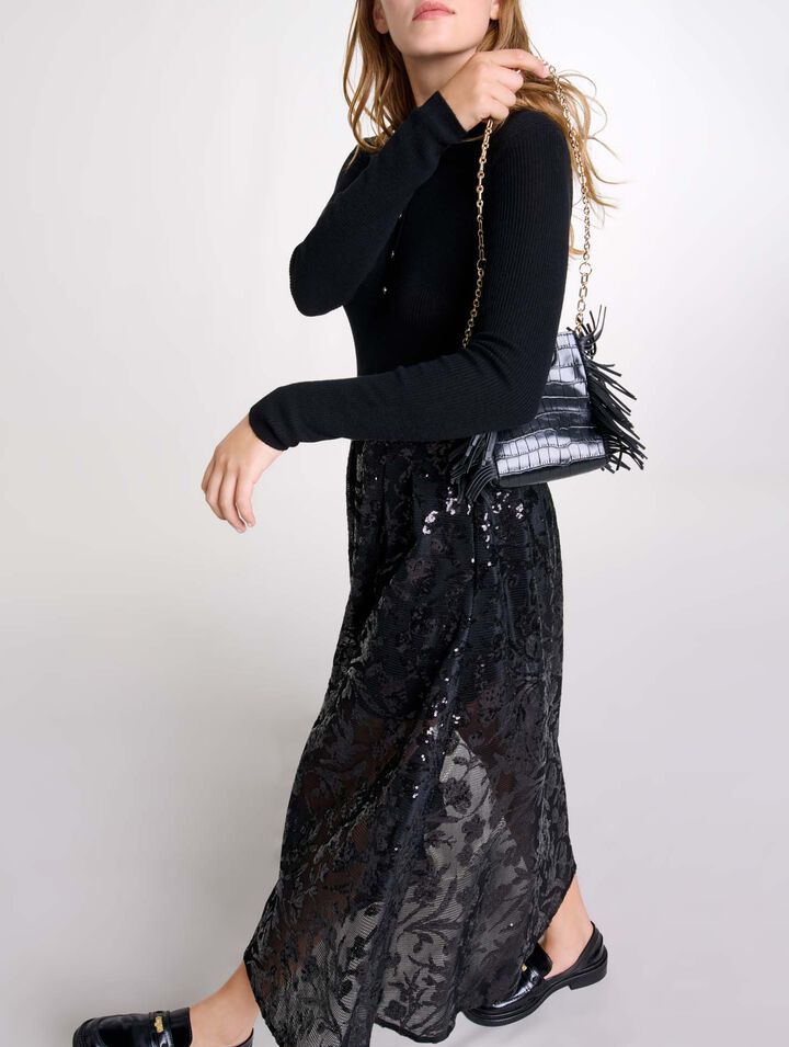 Jupe longue à sequins