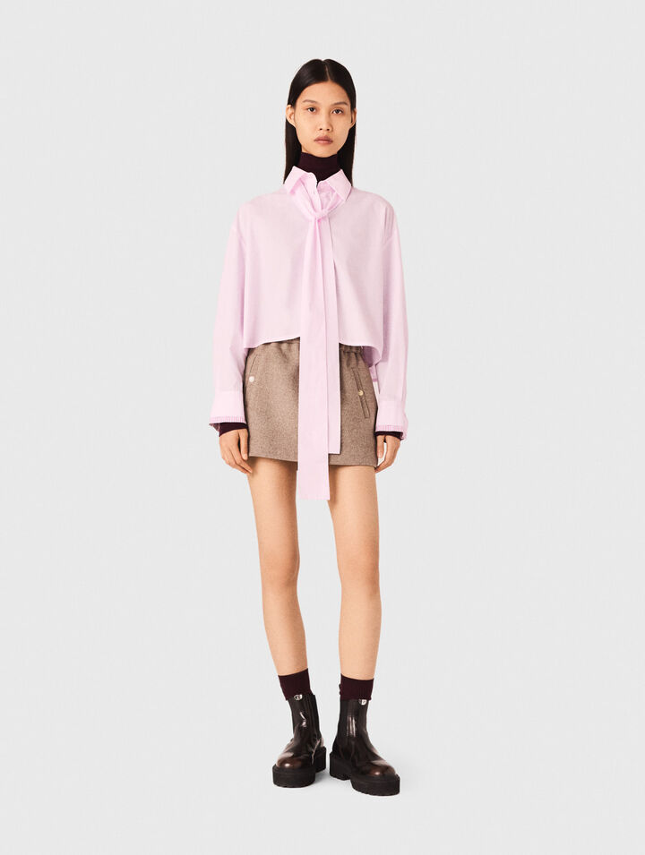 Chemise courte avec Lavallière