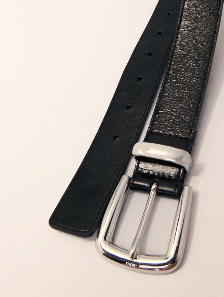 Ceinture en cuir et boucle carrée