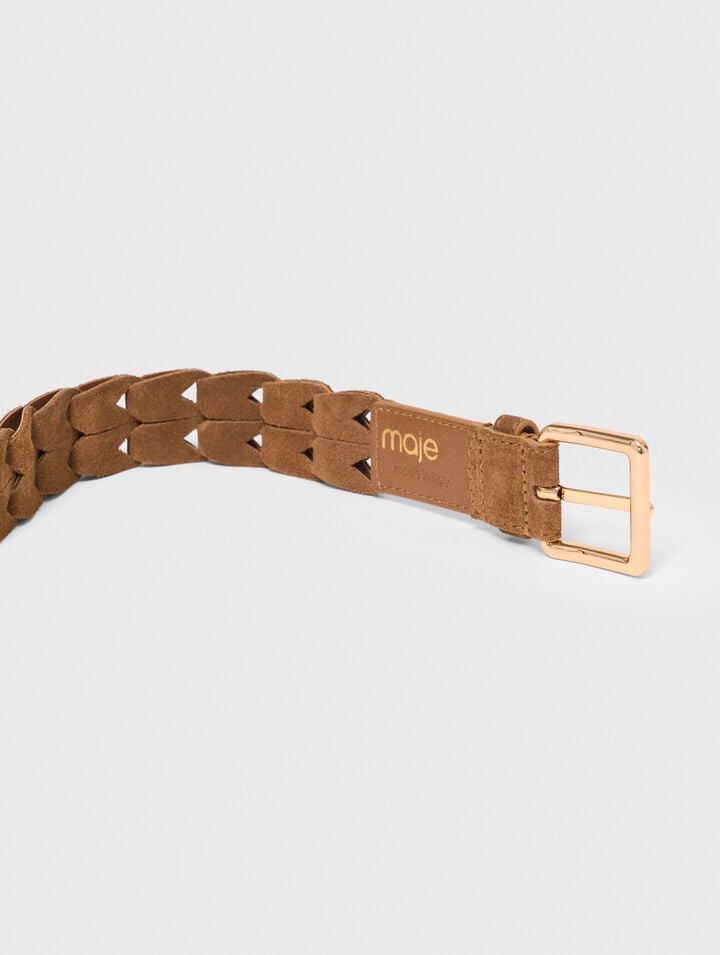 Ceinture tress&eacute;e en su&egrave;de
