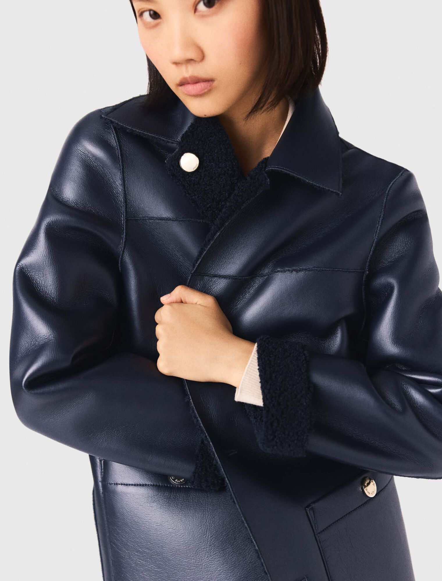 Faux shearling reversible