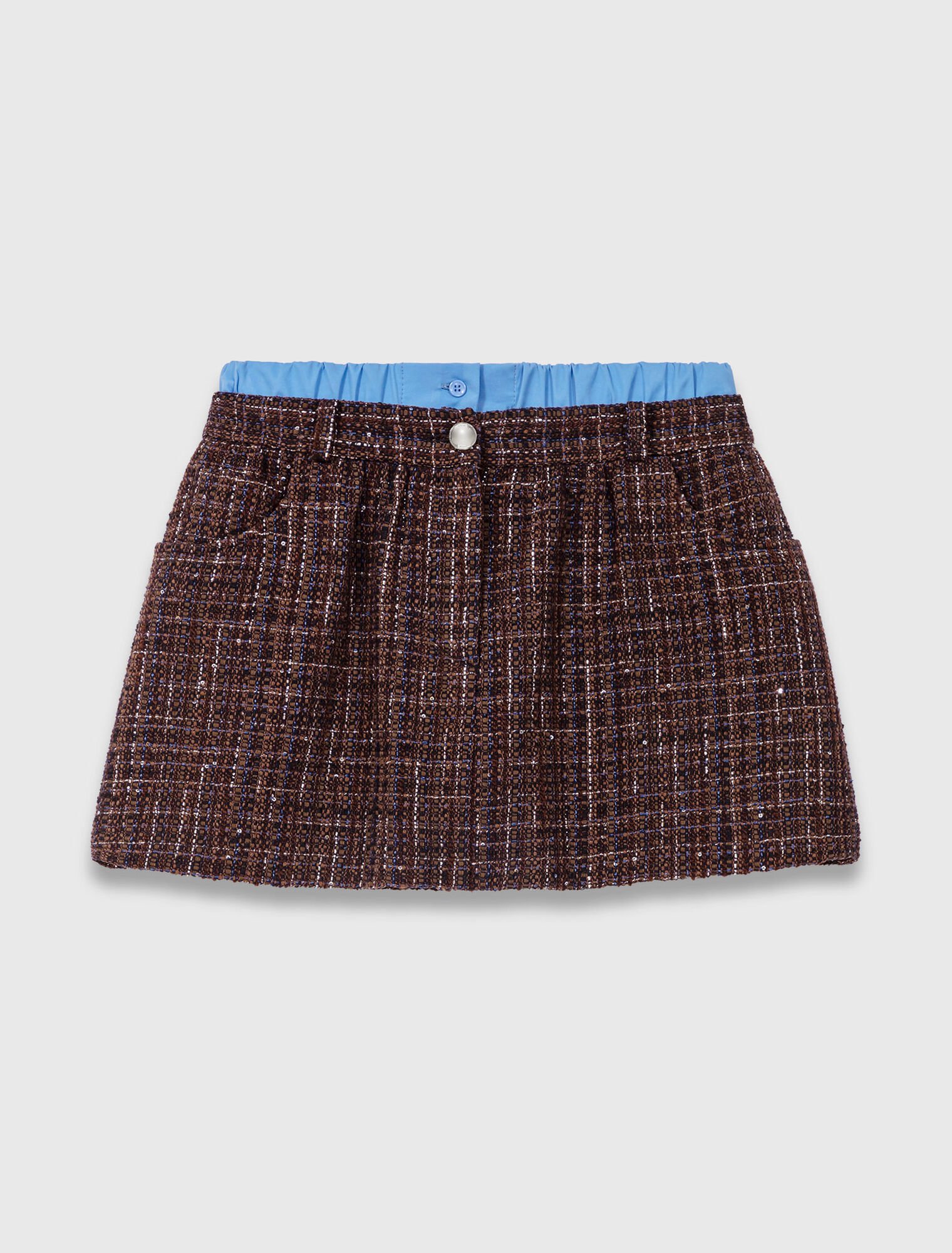 Short en tweed avec bande élastique