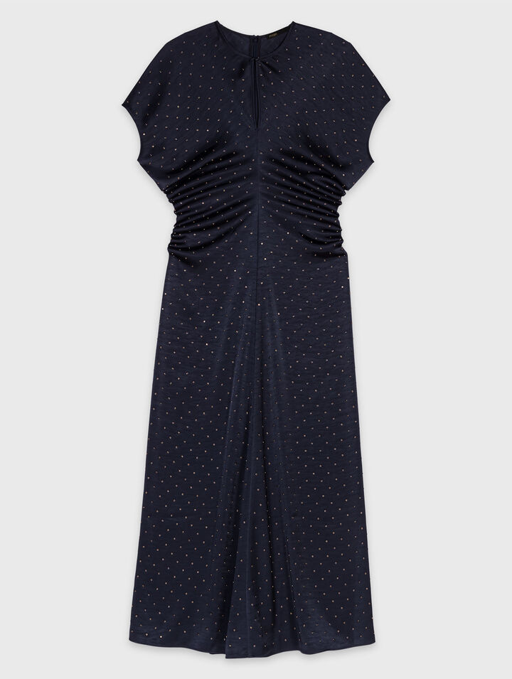 Robe maxi en satin et clous