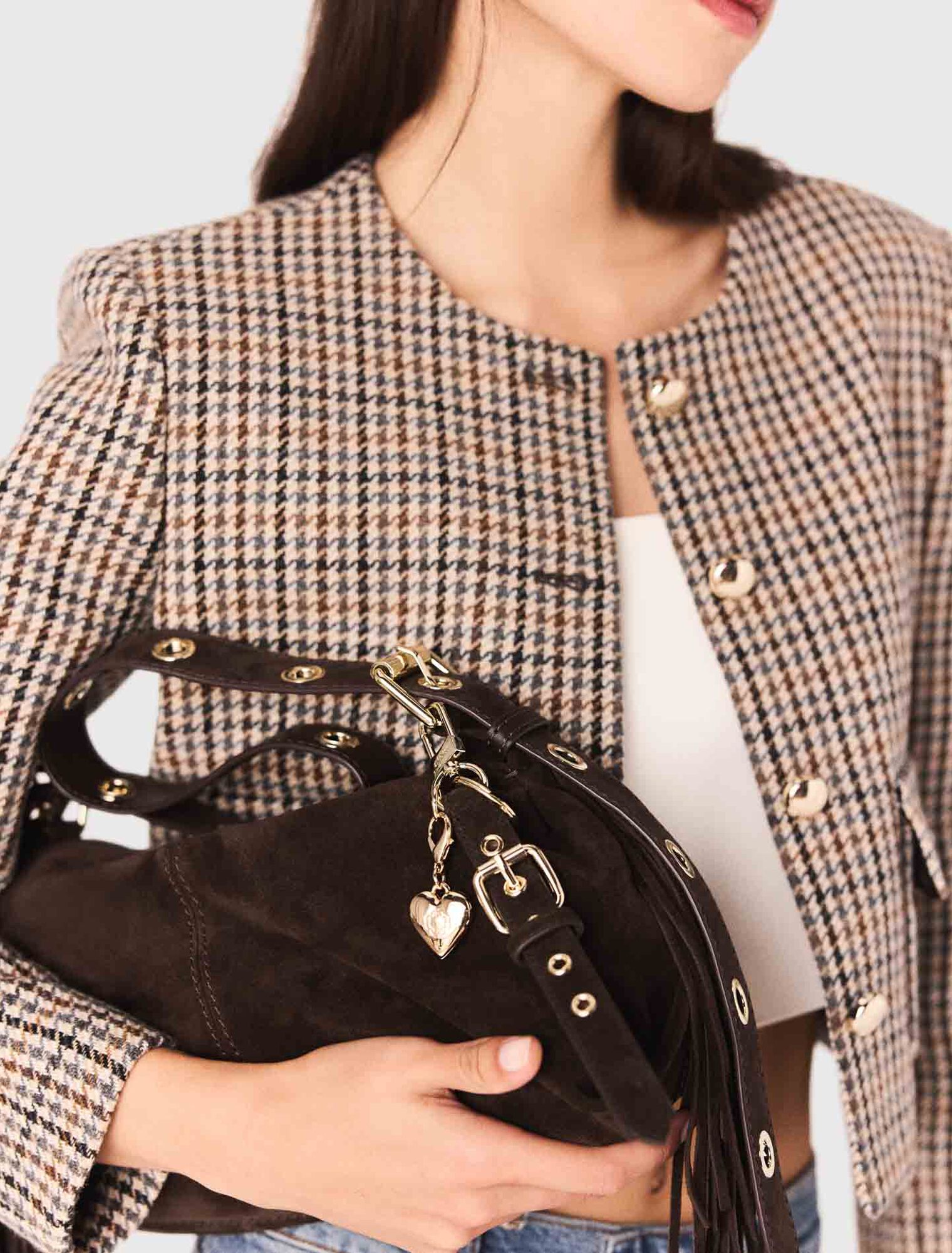 Veste courte à carreaux