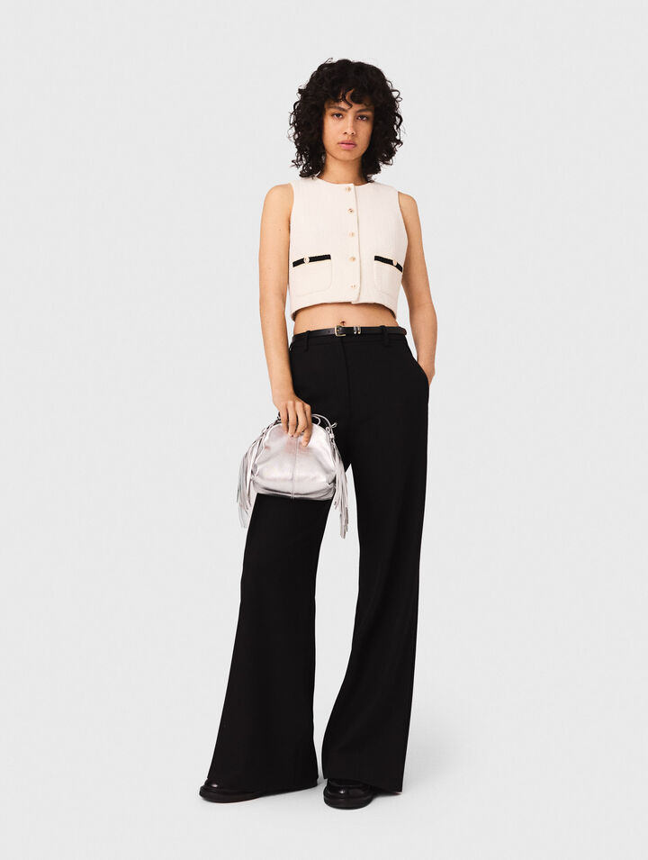 Top sans manches en tweed lurex