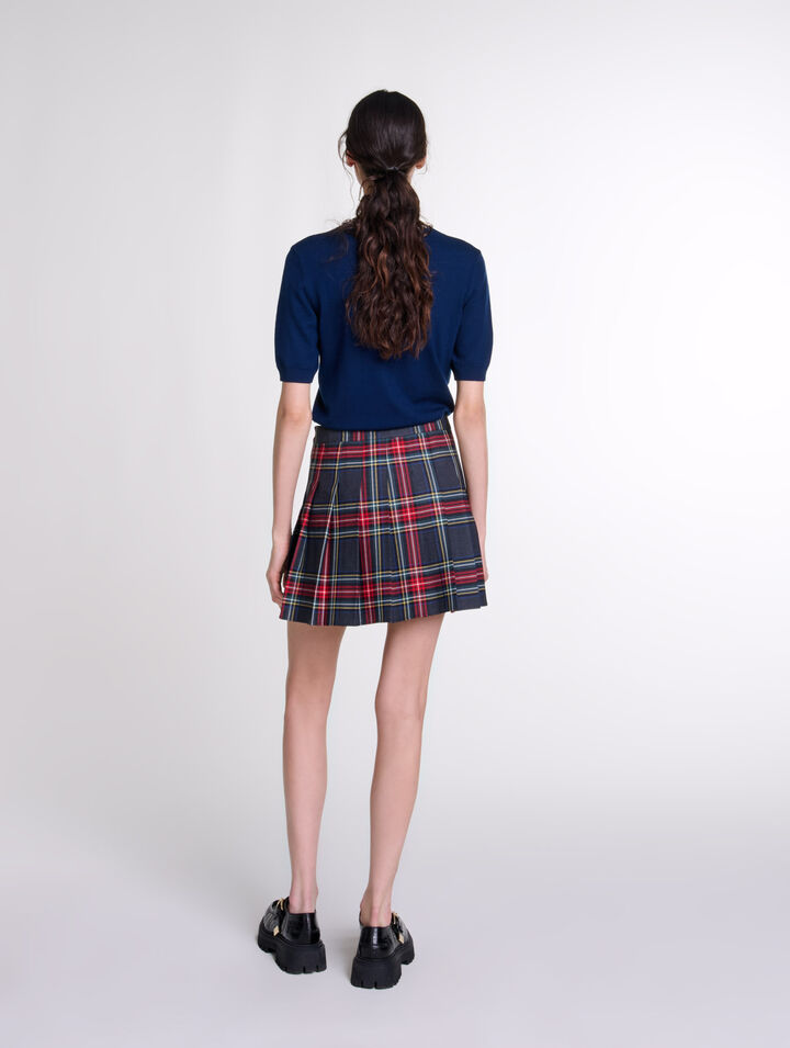 Pull court en maille avec strass