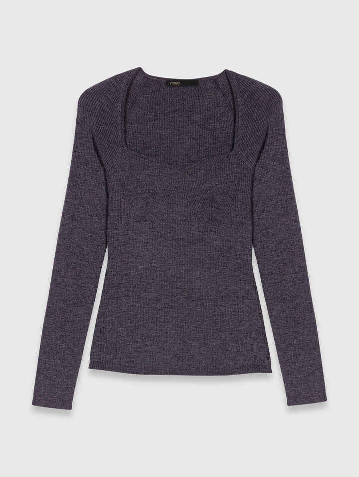 Pull en maille cotelée