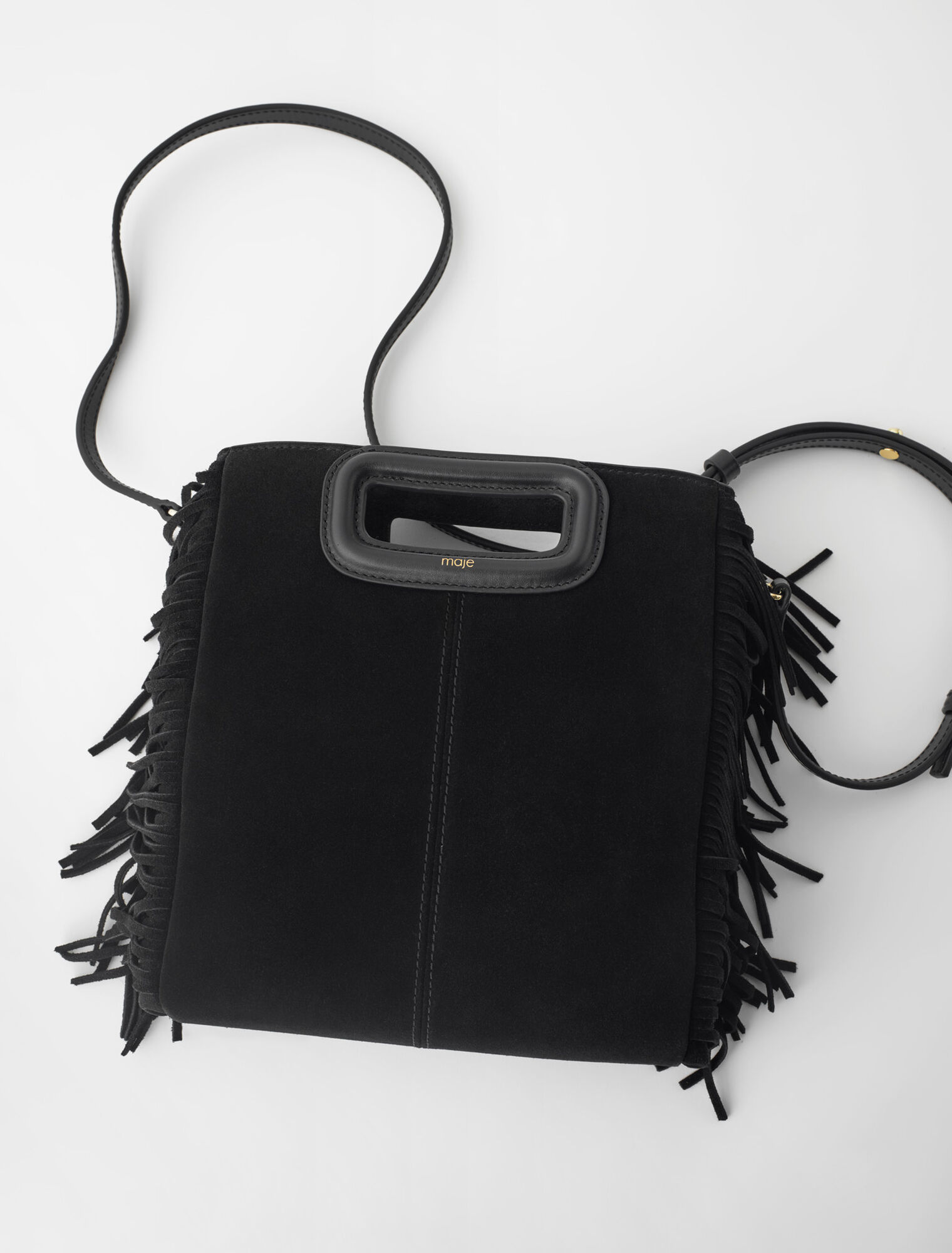 Sac M à franges en suède