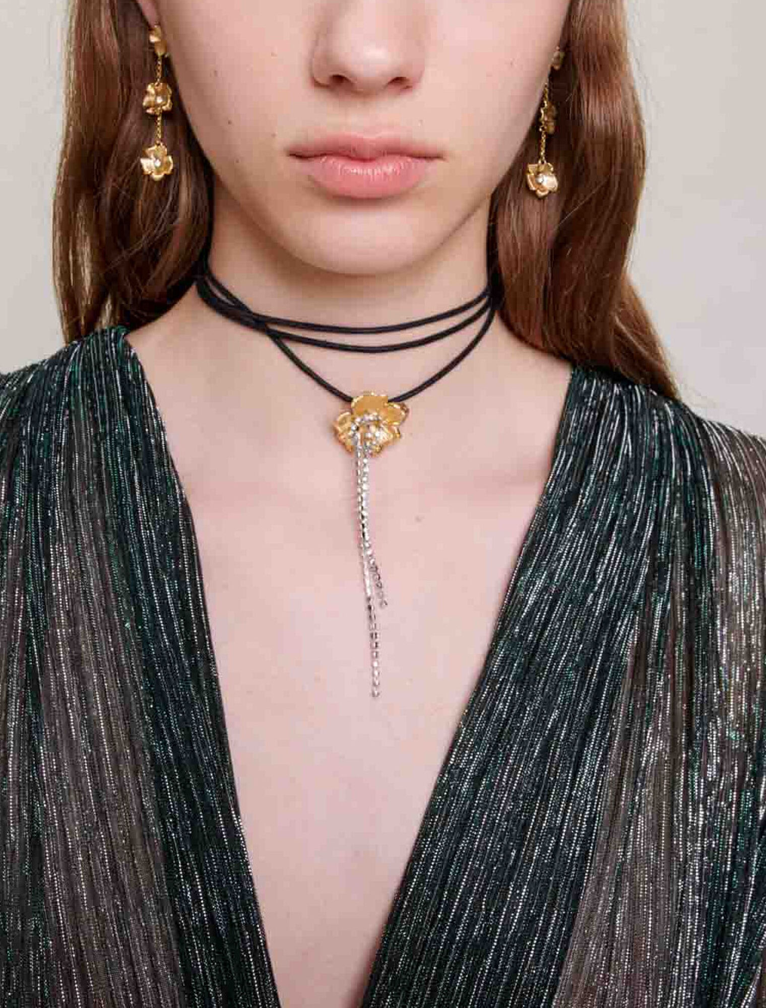 Robe courte fibres métallisées