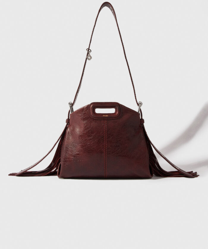 Sac Miss M Mini En Cuir Craquelé - Rouge - Maje