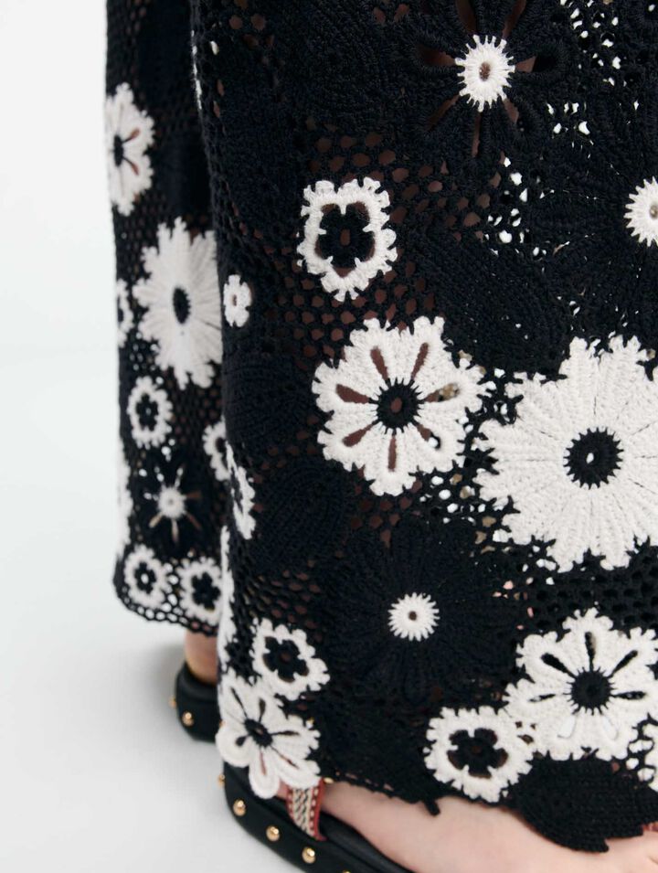 Pantalon en crochet floral
