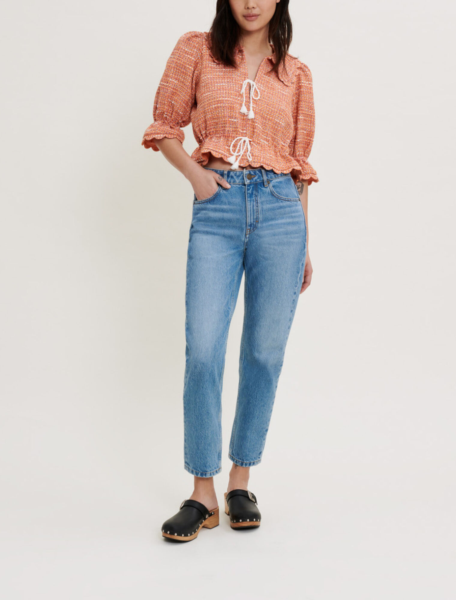Petite veste en tweed à croquets