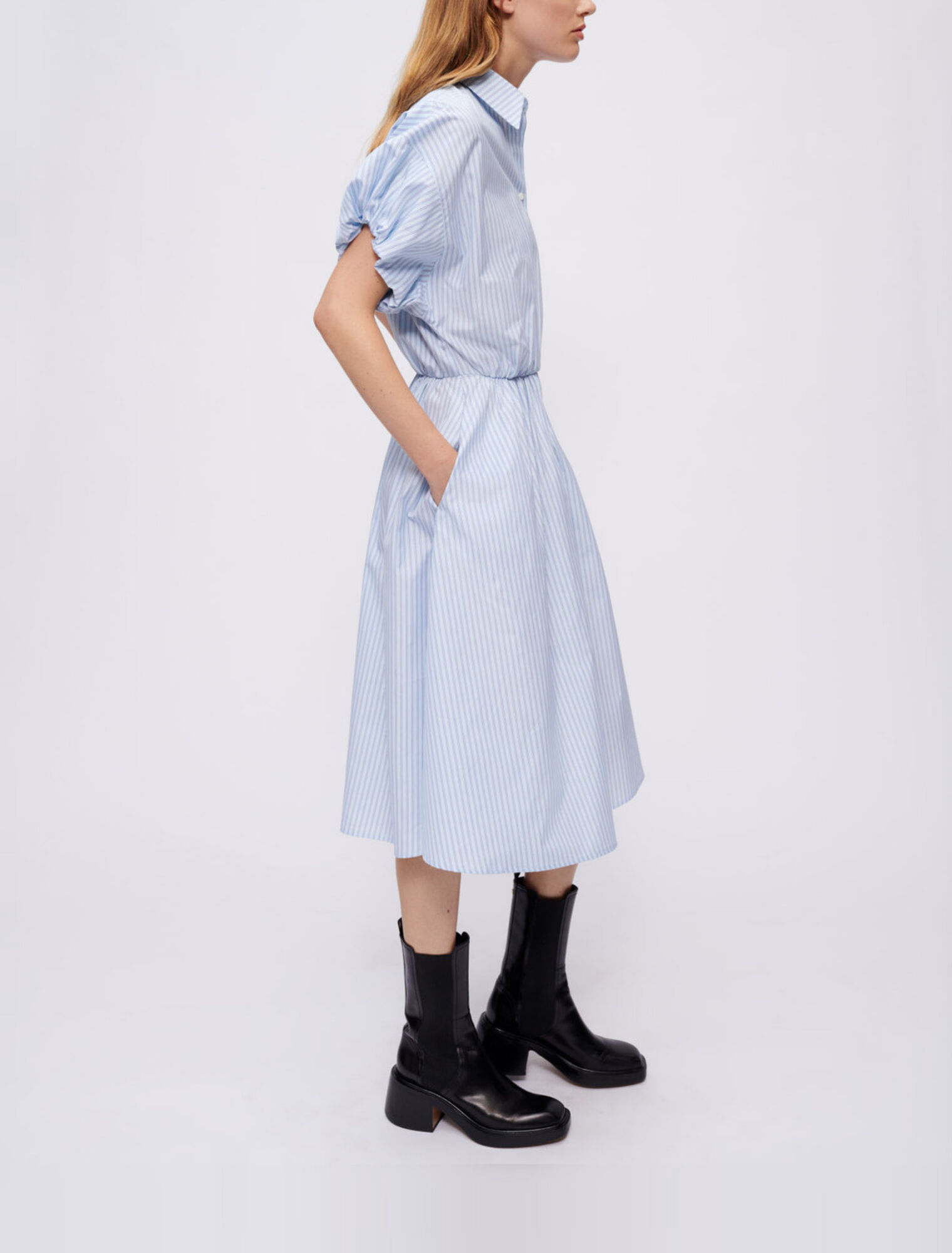Robe chemise à rayures