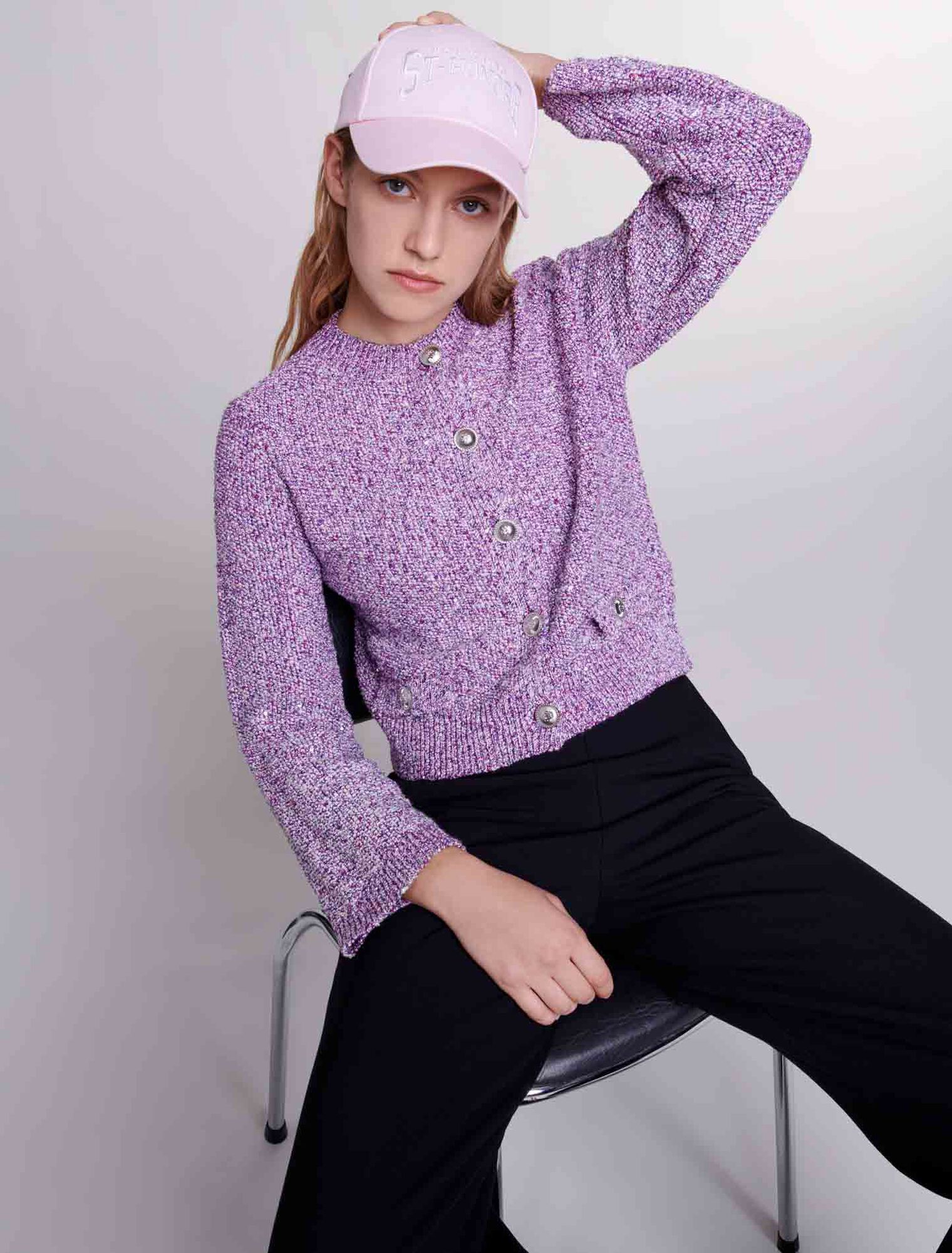 Cardigan en maille à sequins