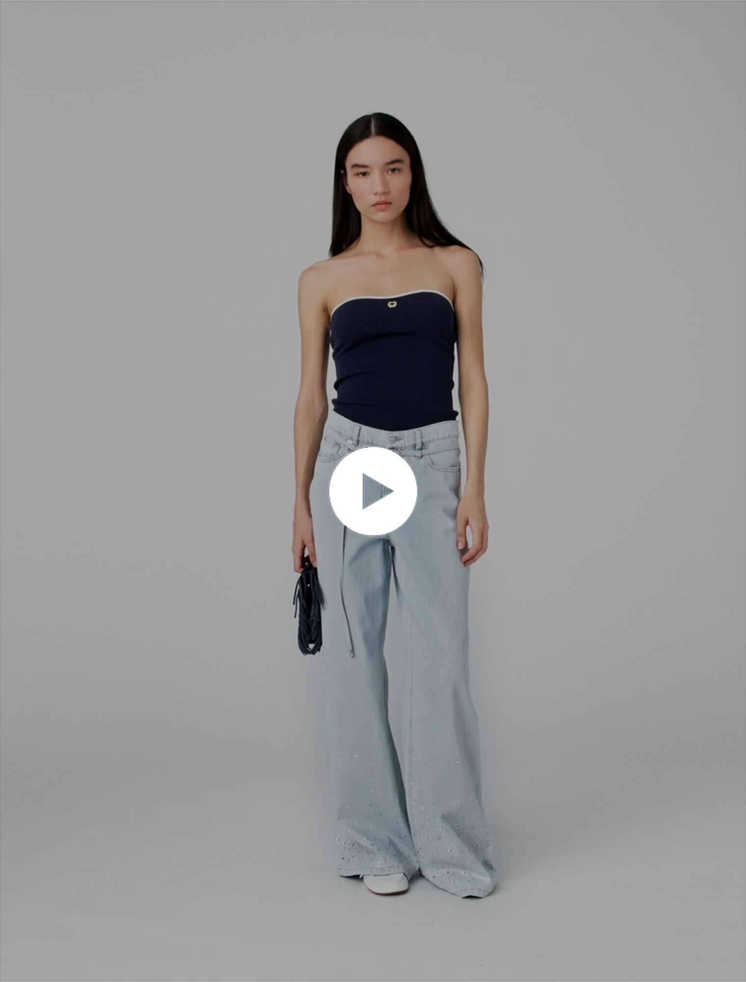 Jean large avec strass