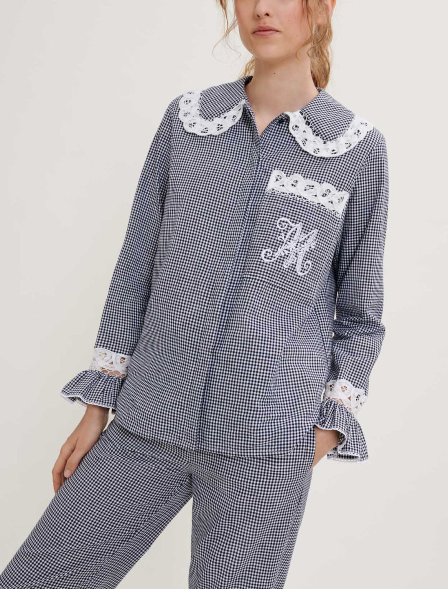 Chemise en Vichy et dentelle