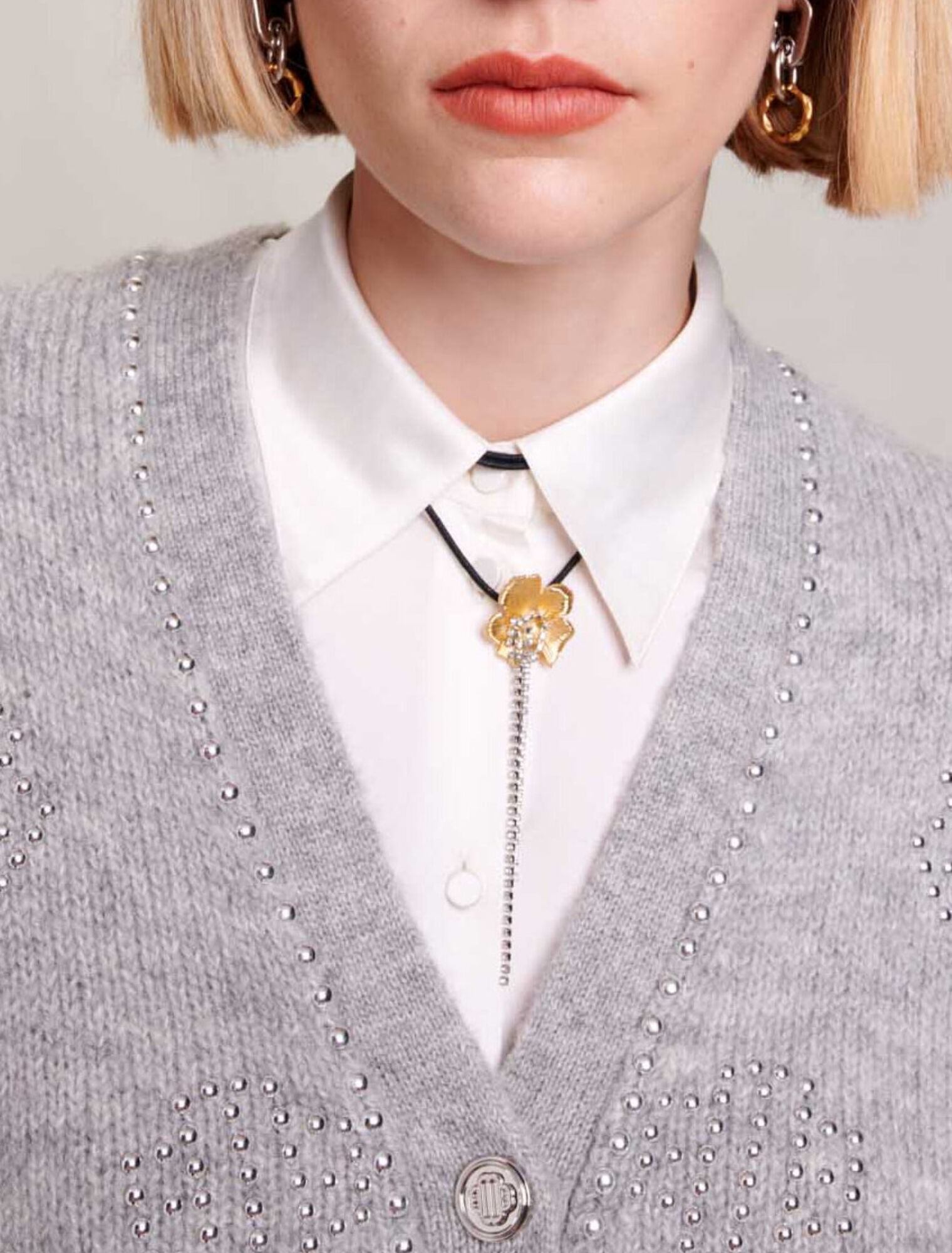 Cardigan à studs clover