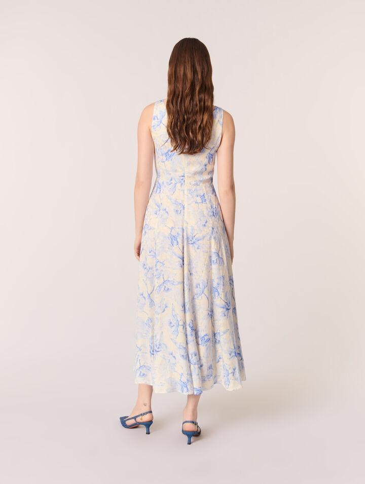 Robe longue imprimée et laçage