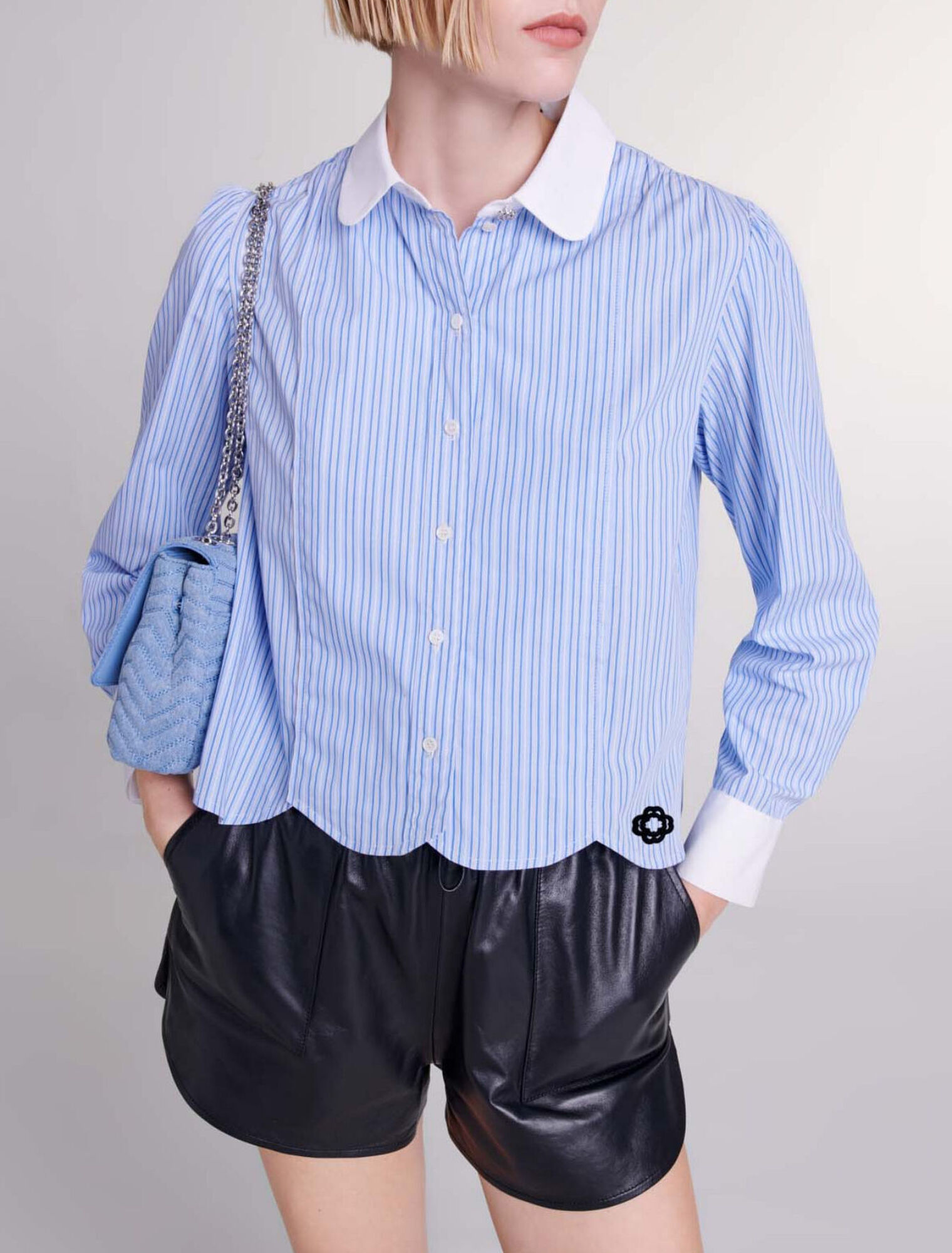 Chemise à rayures contrastées