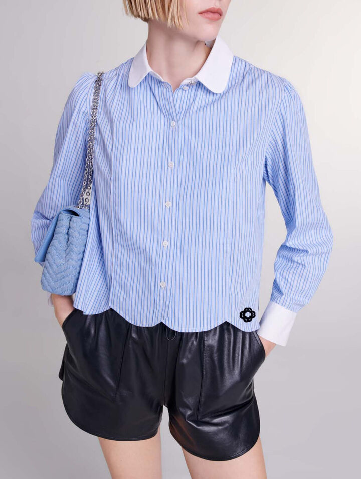 Chemise à rayures contrastées