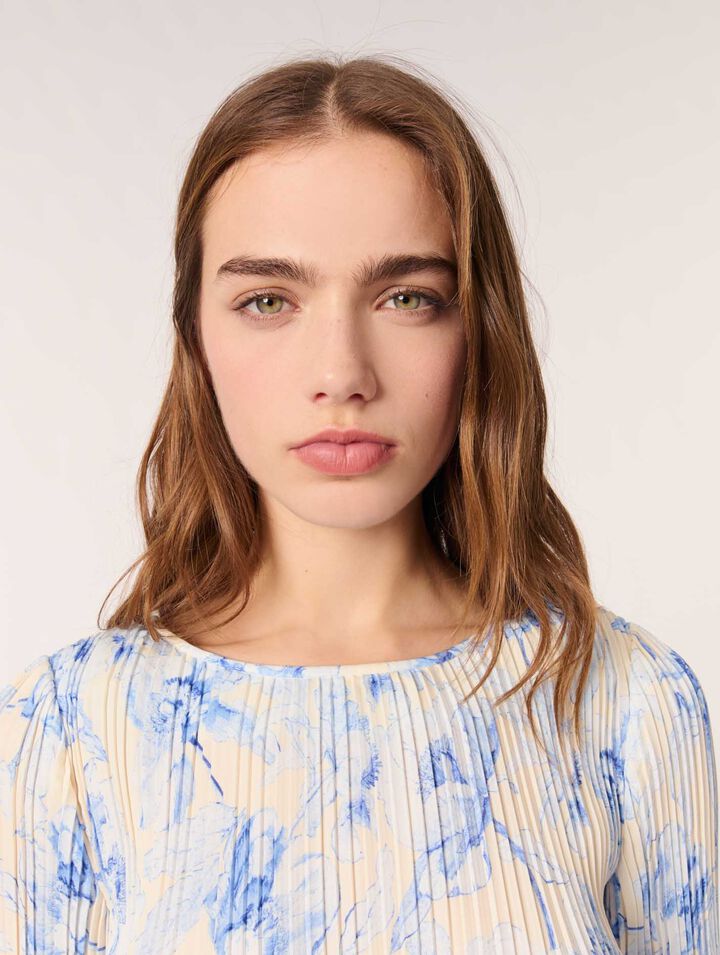 Robe plissée imprimée