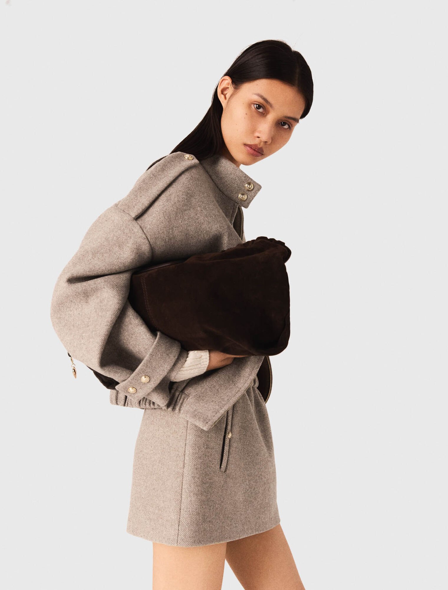 Sac M tote en cuir suède