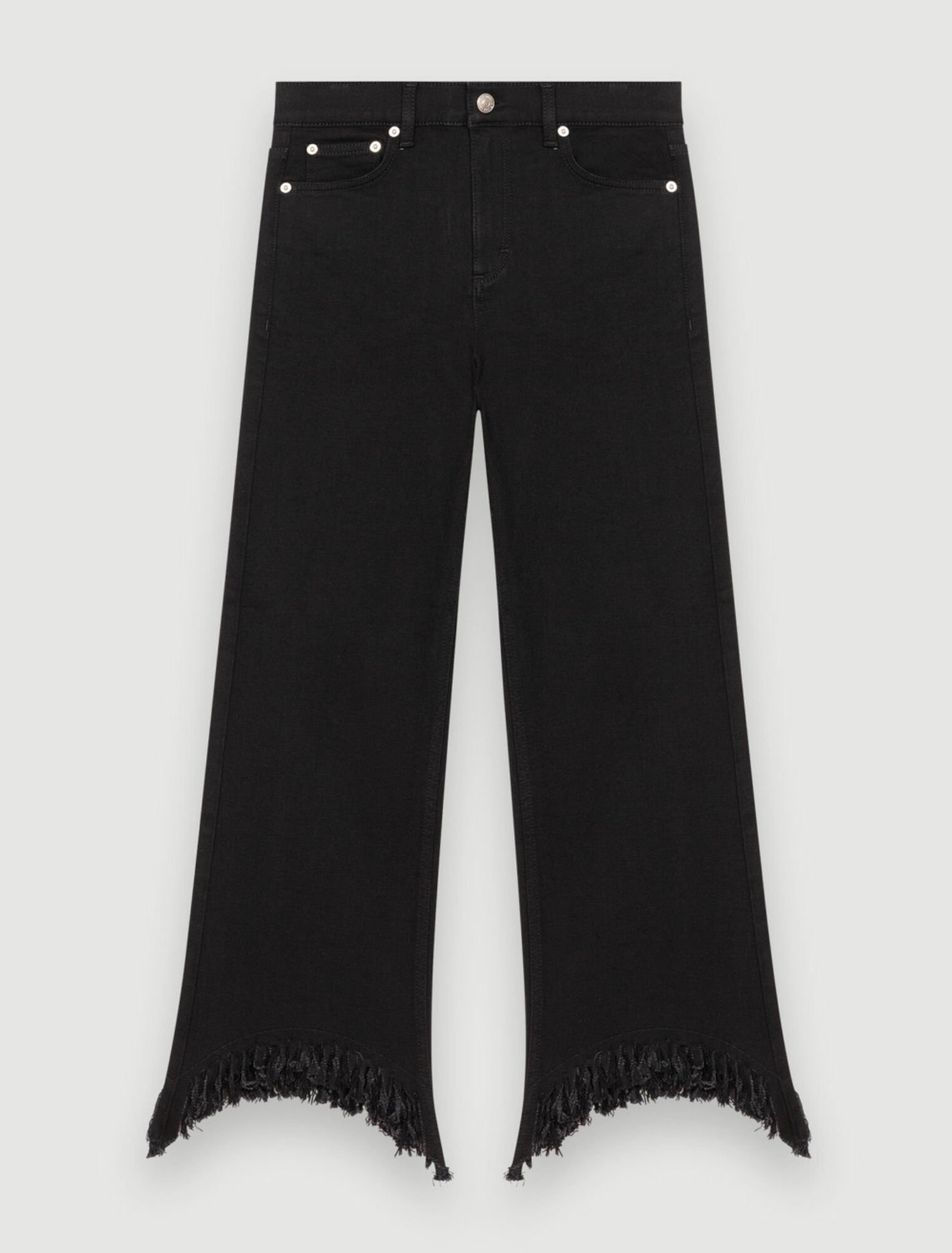 Jean noir taille haute déchiré en bas