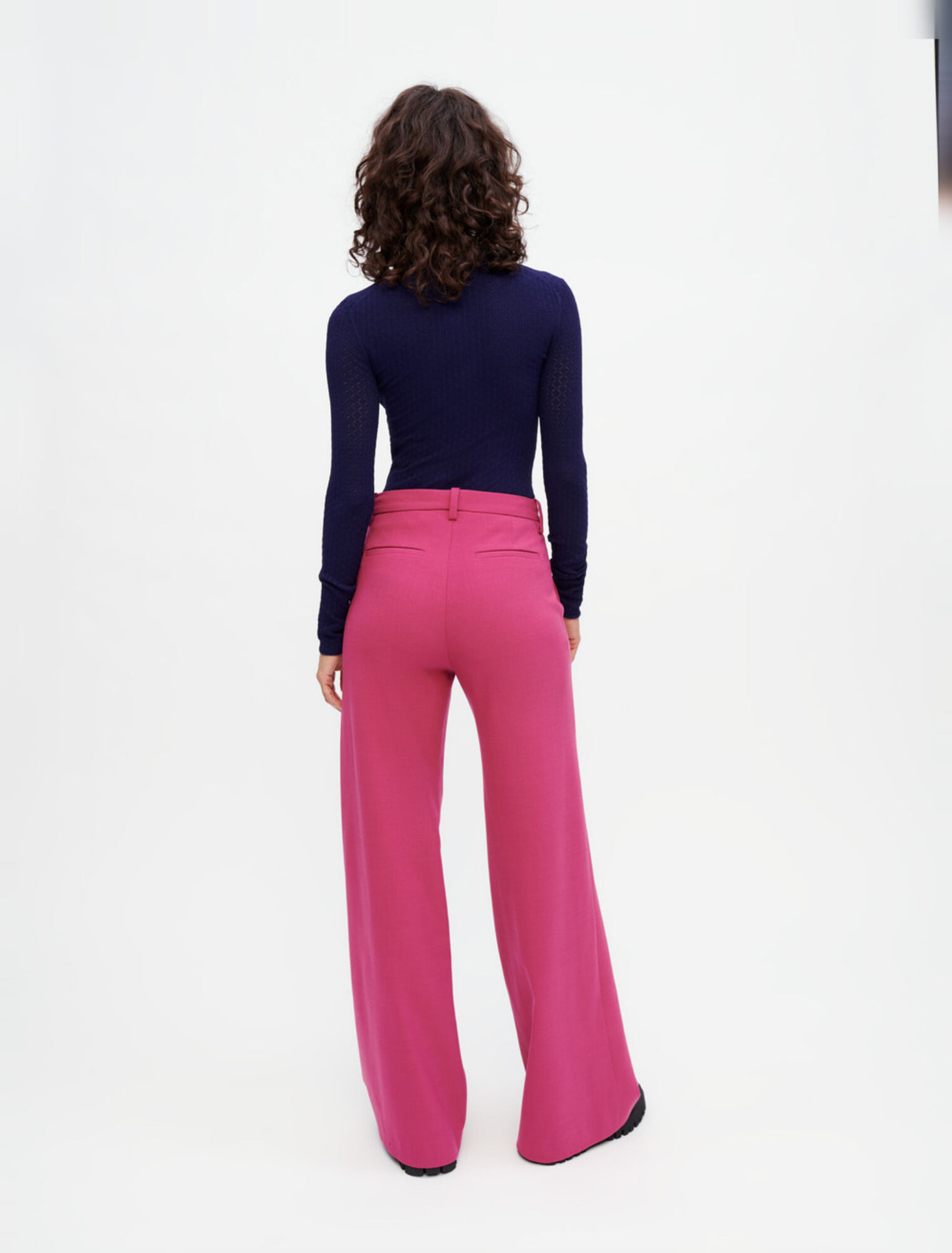 Pantalon de tailleur large et stretch