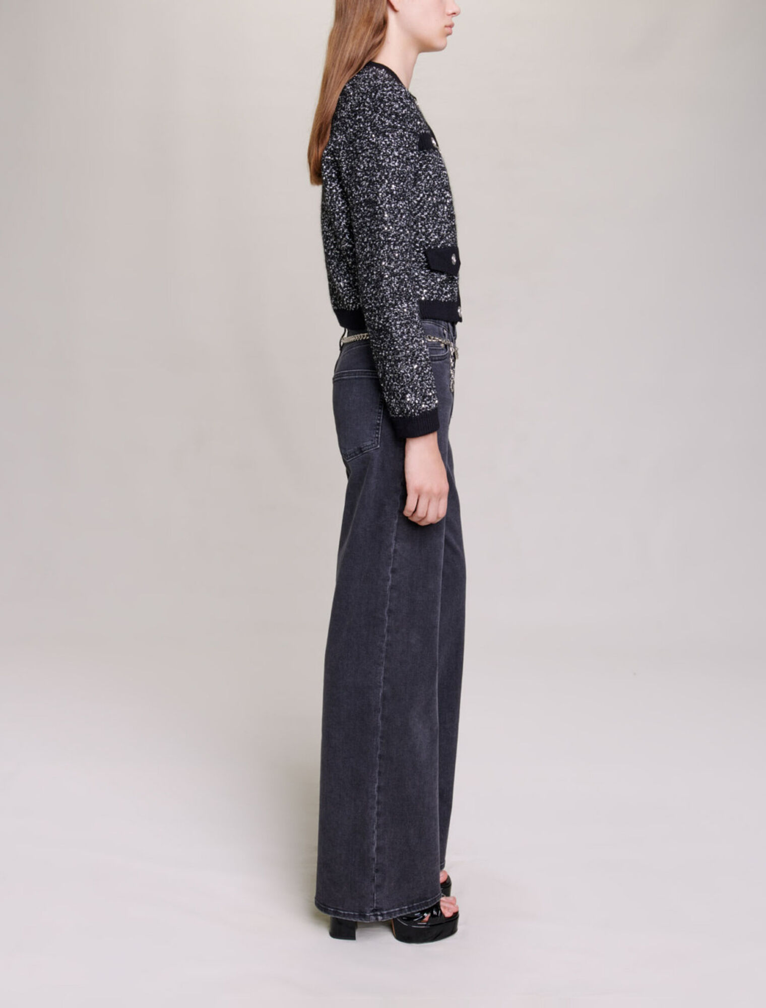 Cardigan court effet tweed