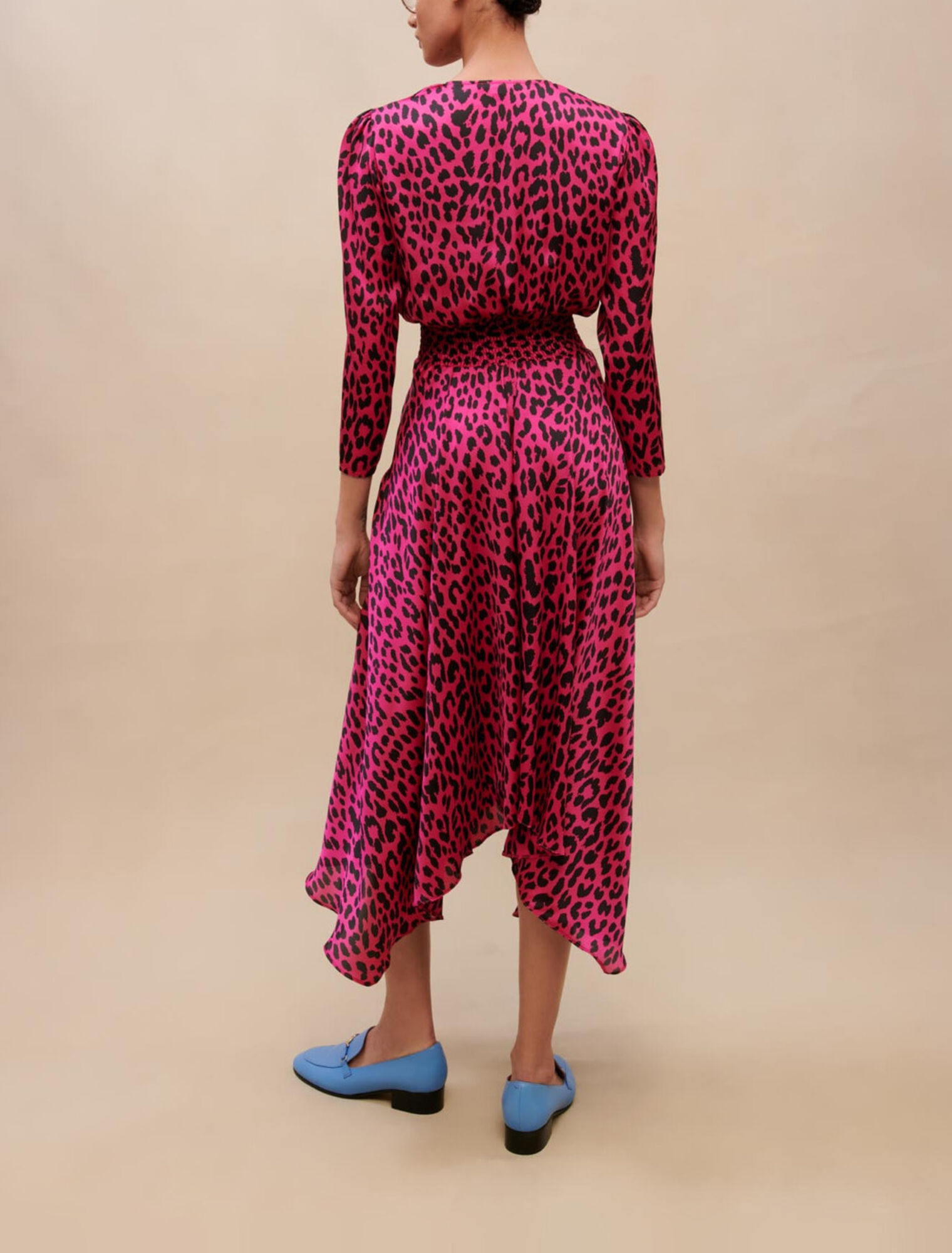 Robe asymétrique imprimée léopard
