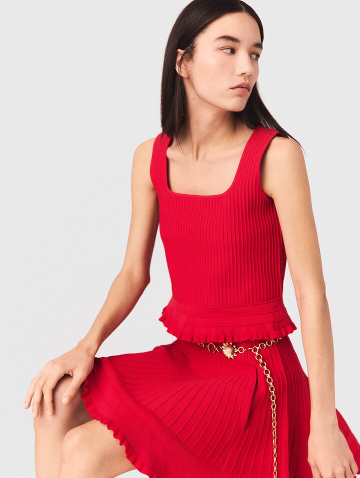 Top en maille avec volants