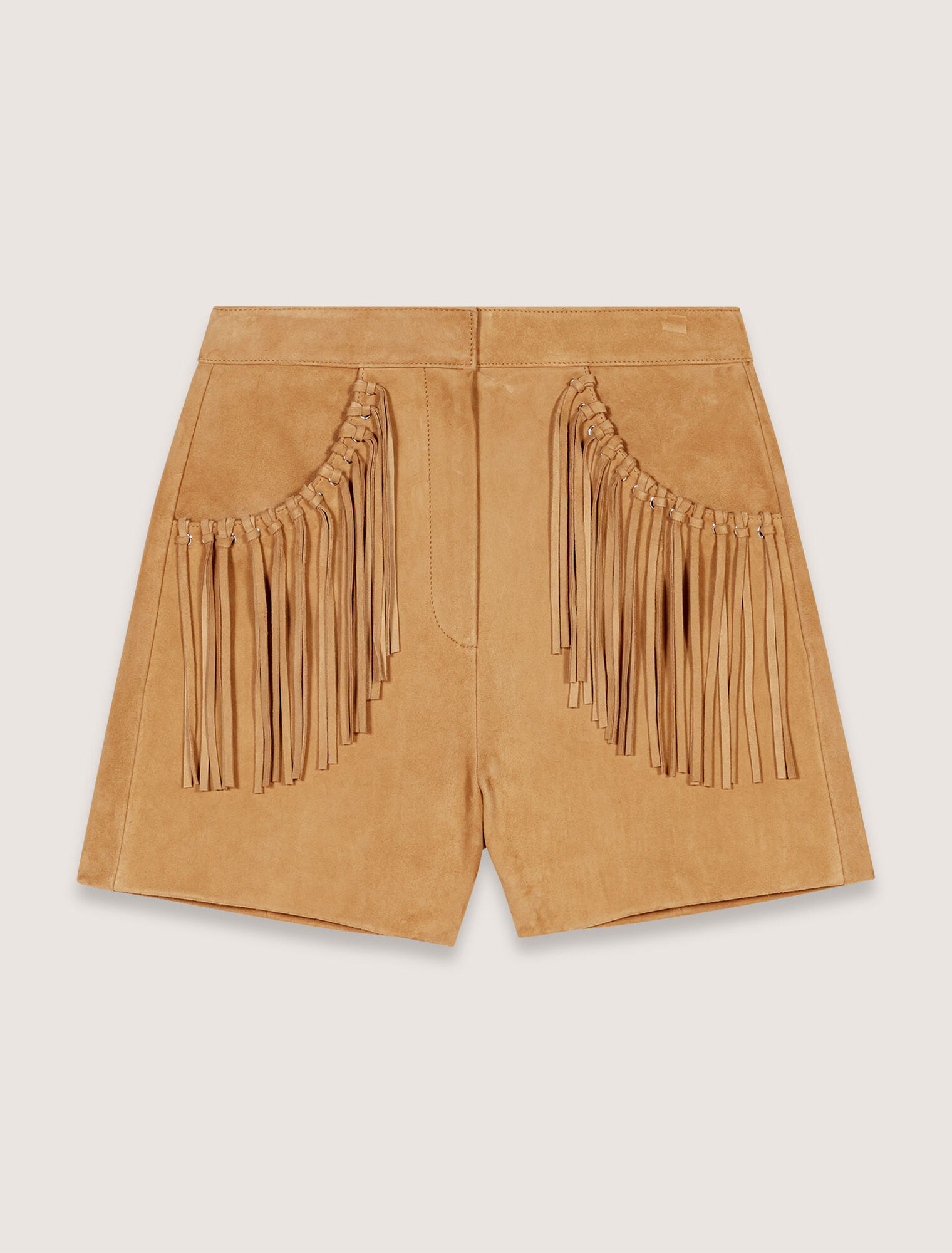 Short à franges en nubuck