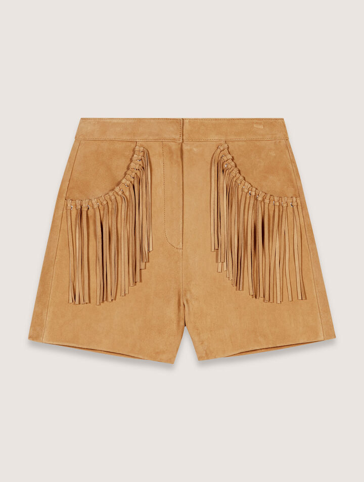 Short à franges en nubuck
