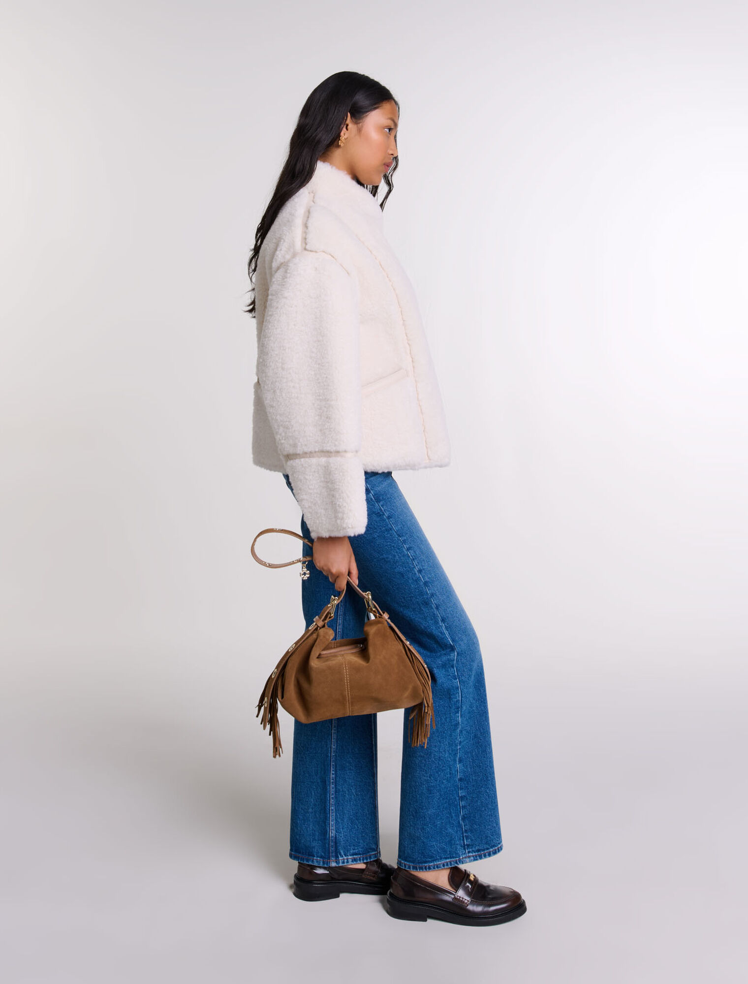 Manteau court en fausse fourrure