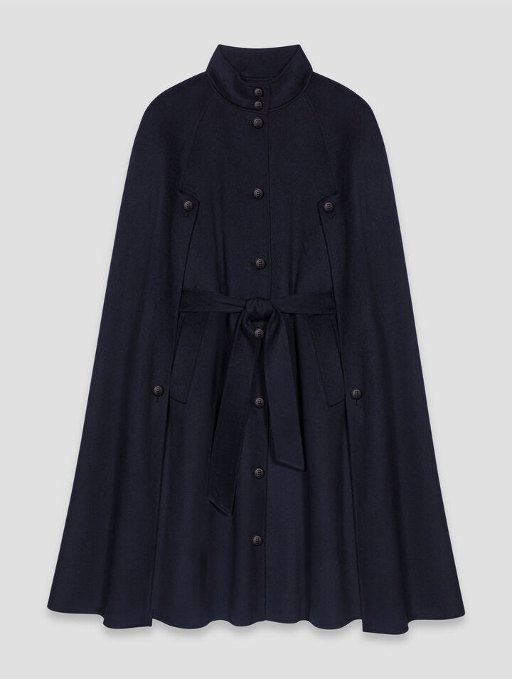 Manteau long double face avec cape